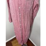 Frank & Eileen  Rory Lived-in Linen Maxi Shirtdress Red Pink Size L Photo 7