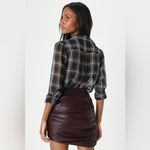 Lulus LULU’S Cool Factor Dark Plum Purple Ruched Vegan Leather Mini Skirt Photo 2