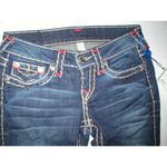 True Religion New Womens Brand Jeans Dark Blue 26 NWT Super T Skinny Flap White Photo 7