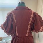 Free People Samantha Embroidered Puff Sleeve Button Front Maxi Dress Medium Photo 10