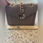 Badgley Mischka Quilted Crossbody Shoulder Gold Chain Taupe Bag Photo 11