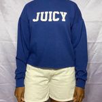 Juicy Couture royal twilight blue raw hem long sleeve sweatshirt NWT Photo 0