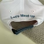 Miesfeld’s Meat Market Navy Blue and White Flat Brim Trucker Hat Adjustable Back Photo 5