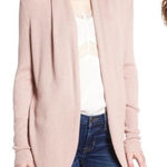 Leith  Ribbed Shawl Cocoon Open Front Cardigan Sweater in Dusty Rose Pink, XS‎ Photo 0