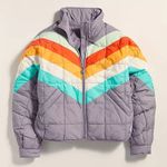 NWT $228 Free People Movement Pippa Packable Puffer Jacket Steel Peach Combo S Gray Photo 0