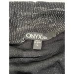 Onyx Nite Sparkly Open Front Cardigan Built-In Tank Metallic Black Party Top L Photo 2