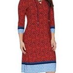 Susan Graver  size L boho lace front double knit dress. Photo 0
