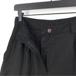HANDMADE LINEN STUDIO Ginger High Waist Tapered Linen Pant Black Size 8 Photo 4