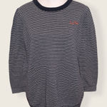 Gap  Navy Blue & White Striped Embroidered Hello Sweater Size‎ M Photo 0