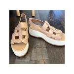 Sorel Dayspring Slingback Sandal, Honest Beige Leather Woven Straps Women's 10 Photo 3