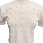 Snidel Cropped Top Pearl Appliqué Beige Size M Size M Photo 3