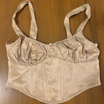 ZARA NWT  Gold/Tan Satin Bustier Top Photo 2