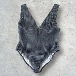 J.Crew  Womens V-Neck One-Piece Swimsuit Navy Gingham Size 24 BE747 NWT‎ Photo 3