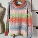 MACARON pastel rainbow wool blend cowl neck Pink Size L Photo 0