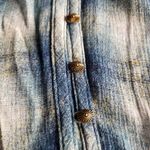 Maeve  Cavalon Plaid‎ Peplum Tunic Blouse Small Blue Photo 4