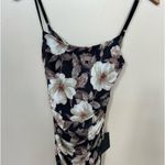 Lulus Lulu’s We Really Mesh Black Floral Print Sleeveless Ruched Midi Dress NWT Small Photo 6