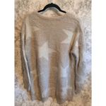 Show Me Your Mumu Leighanne Sweater Medium Fuzzy Star Knit Gray White Oversized Photo 2