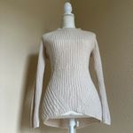 Ashley by 26 International Cream Ribbed Knit Crew Neck Sweater Sz M Preppy Minimalist Photo 1