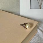 Wire Wrapped Pearl Pendant Charm Vintage “Hesper” Bohemian Mermaidcore Silver Jewelry White Photo 3