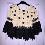 Gracia  Cream and Black Lace Blouse Photo 0
