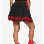 Hot Topic  Black & Red Side Lace-Up Skirt Photo 1