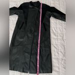 Vintage Pelle Black Embossed Suede Patchwork Leather Long Trench Coat Photo 10