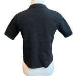 ZARA  Knit Faux Fur Trim Short Sleeve Sweater Black Size Small Photo 1