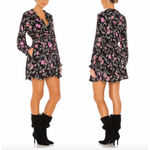 Free People Lighten Up Floral Long Sleeve Mini Ruffle Shirt Dress, Size Medium Photo 2