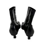 Jimmy Choo  Black Patent Leather Pointed Toe Kitten Heel Boot Photo 2