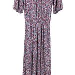 BODEN NWT Ruffle Paisley Jersey Midi Dress D0283 Size 4L Pockets Stretchy Waist Blue Photo 7