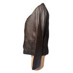 Motto Womens Brown Notch Collar Lined Leather Blazer Jacket Size Small 6/8 Photo 3