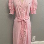 Tommy Hilfiger Puff Sleeve Gingham Midi Cotton Dress Size Medium Photo 0