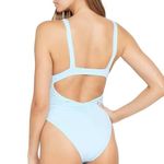 l*space L NWT Sydney Sky Blue Plunging Cutout Back One-Piece Swimsuit Size 12 Photo 3