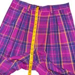 Vintage 90s Casual Corner High Waisted Pink Purple Plaid Linen Shorts Sz 12 USA Photo 6