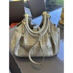 Brahmin Elissa Ginger Ale La Scala Crocodile Embossed Leather Satchel HandbagNWT Photo 3