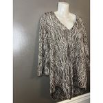 Elif For Jordan Taylor Shirt Womens Small Black Silver Textured Tunic Top Blouse Photo 1