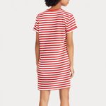 Ralph Lauren Polo  Striped Jersey T-Shirt Dress Red & White Cotton Size Medium Photo 3