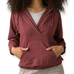prAna  Farin Pullover Vino Burnt Red Long Sleeve Organic Cotton Hooded Size XS Photo 0