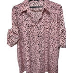 SheIn Women’s  Curve Pink & Black Animal Print Button-Up Blouse - Size 3X Photo 0