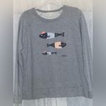 Barbour NWOT Sailboat Overlayer Fish graphic sweatshirt gray size 10 Photo 3