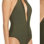 Ted Baker Olive Green Halter One-Piece Swimsuit Photo 1