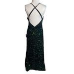 Lulus NWT Lulu’s Keep it Regal Green Iridescent Sequin Velvet Maxi Dress Sz L Photo 3