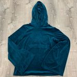 Adidas Flared Sleeve Velvet Blue Hoodie Photo 2