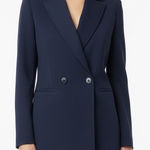 Emme‎ by Marella Navy Blue Copenhagen Blazer Zebio Twill Knit 4 Lined NWOT Photo 0