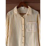 Marine layer  Jane Relaxed Linen Shirt Yellow/ White Striped Women’s size Medium Photo 5