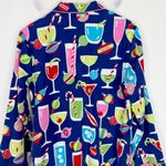 Nick & Nora  Christmas Cocktails Flannel Sleep Shirt Size Medium M EUC Photo 5
