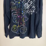 Disney Mickey Mouse Shirt Womens Large Black Long Sleeve  Parks Graphic Colorful Photo 2