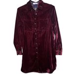 Natural Life  Rocky Velvet Shirt Dress in Cranberry size Small Photo 3