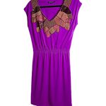 Gianni Bini 𝅺 Embellished Beaded Deep-V Elastic Waist Dress Size Small Photo 6