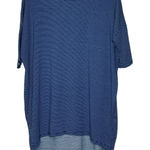 LuLaRoe  Tunic Top‎ Size XS Blue White Striped Womens Stretch Blend SS T-Shirt Photo 0